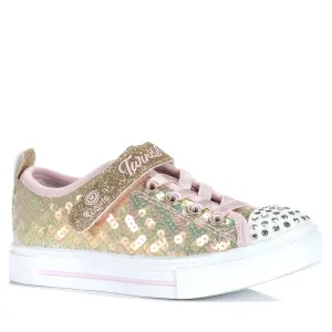 Skechers Kids' Twinkle Sparks - Sequin Party 314812L Gold/Pink