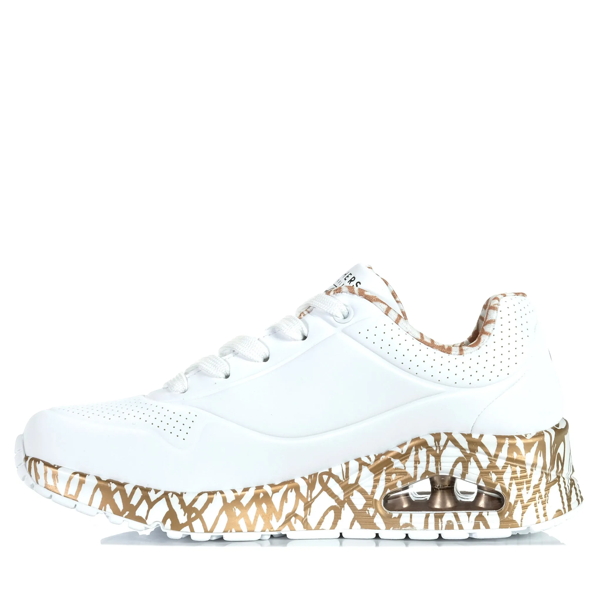 Skechers x JGoldcrown: Uno - Loving Love 155506 White/Rose Gold