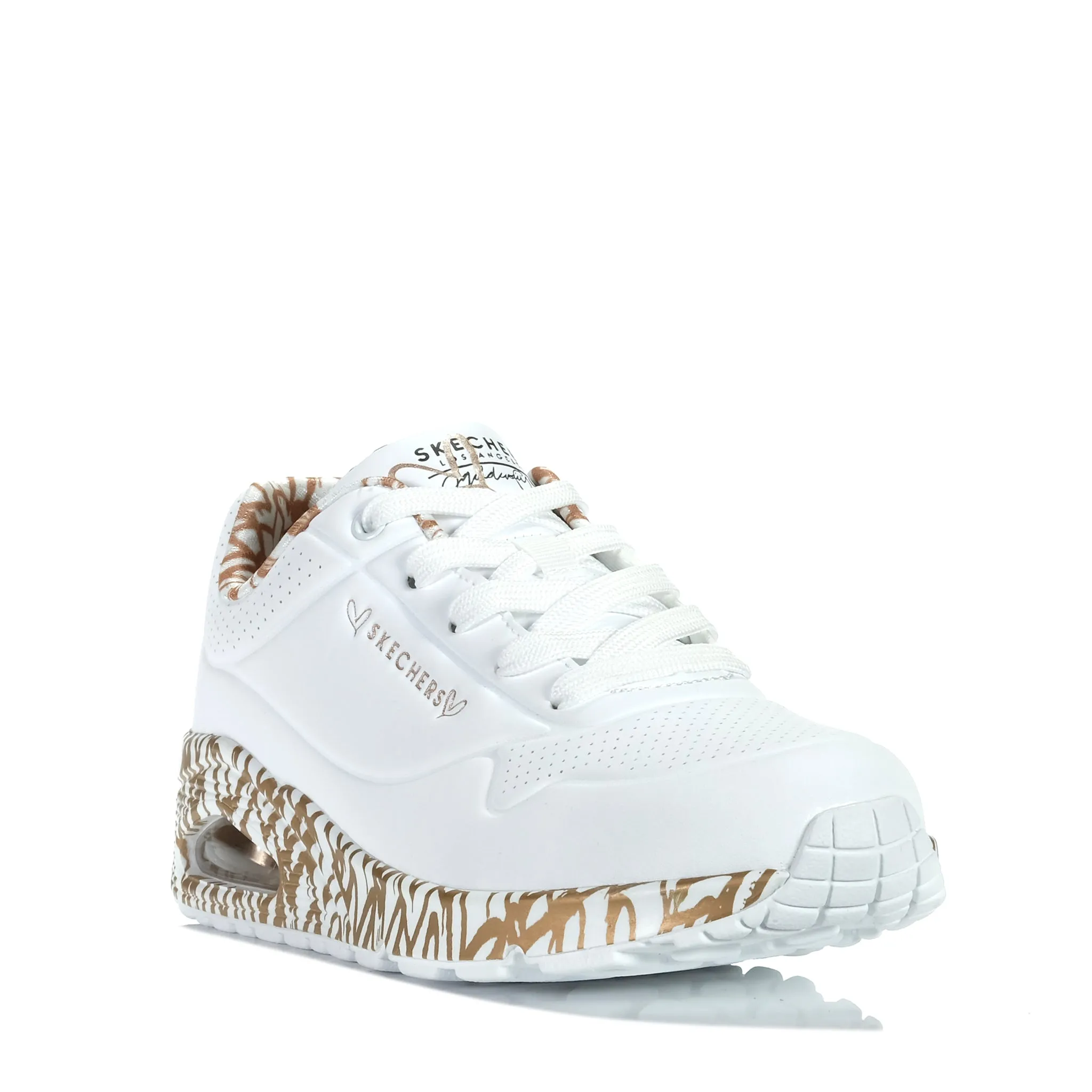 Skechers x JGoldcrown: Uno - Loving Love 155506 White/Rose Gold